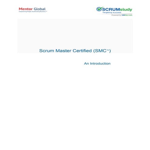 Scrum master certified- Certification in Scrum Framework