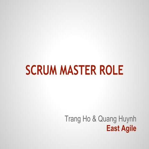 The Role of the Scrum Master
