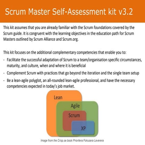 Scrum master self-assessment kit v3.2