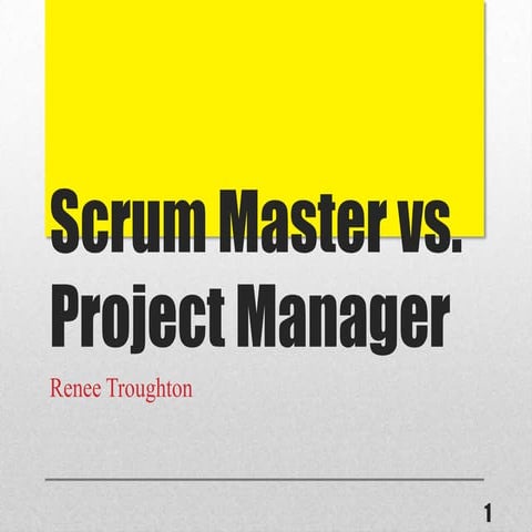 Scrum Master vs Project Manager, The Role