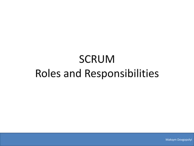 Scrum roles