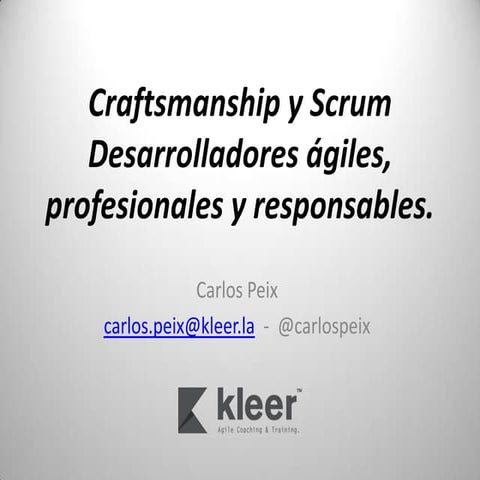 Scrum y craftsmanship