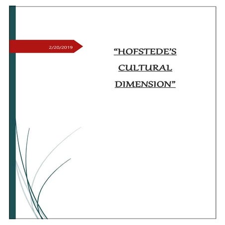 Hofstede's Cultural Dimensions