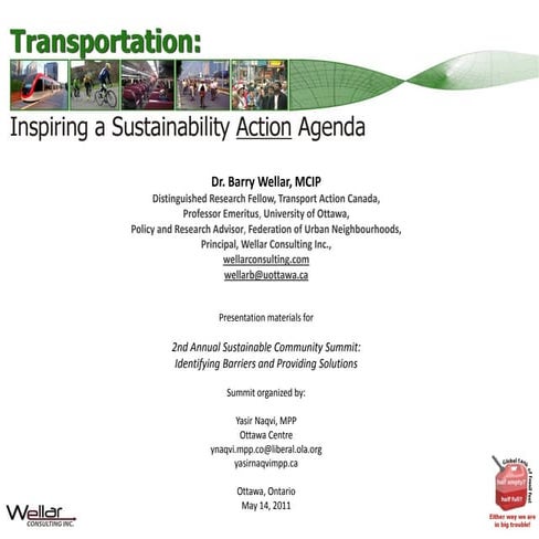 Transportation: Inspiring a Sustainability Action Agenda