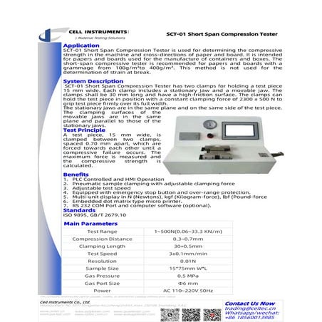 Understanding the Basics of the SCT-01 Short Span Compression Tester | PDF