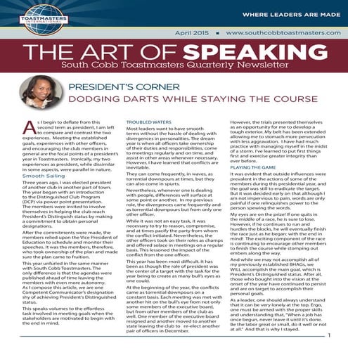 South Cobb Toastmasters - The Art of Speaking