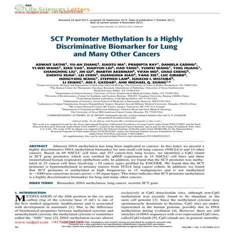Sct promoter methylation is a highly discriminative biomarker for lung