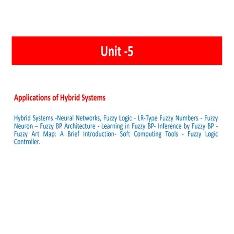 Soft computing unit 5 zwexrctfvygbuheszxrdctfvgybhunjixcrtvygbhunijmo