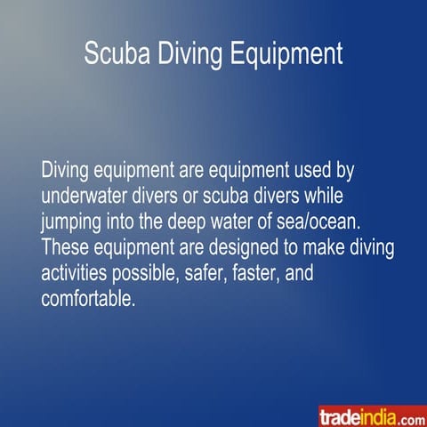 Scuba Diving Equipment List