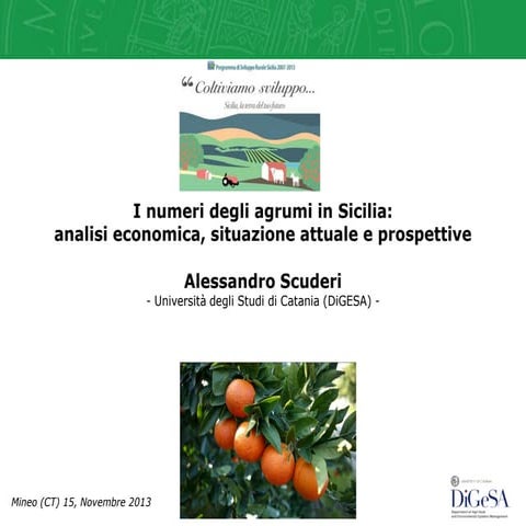 I numeri degli agrumi in Sicilia: analisi economica, situazione attuale e pro...