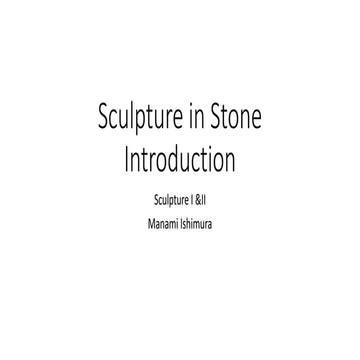 Sculpture in stone introduction