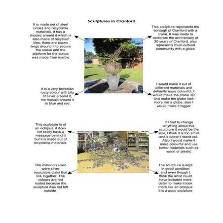 Sculptures in Cranford Community College