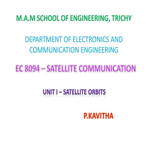 CEC 352 - SATELLITE COMMUNICATION UNIT 1