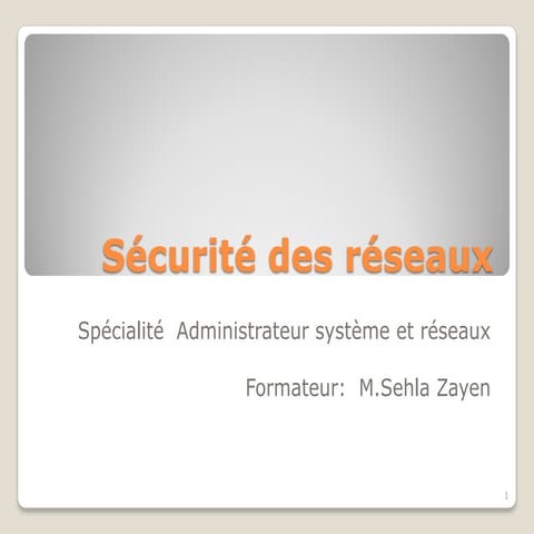 Sécurité des réseaux