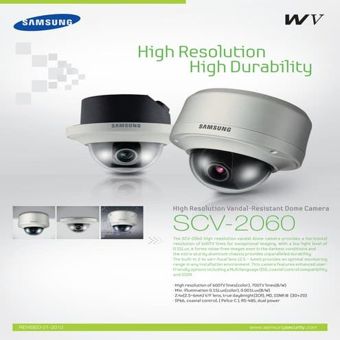 Samsung Techwin SCV-2060 Data Sheet