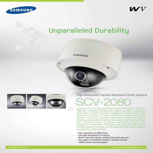 Samsung Techwin SCV-2080 Data Sheet