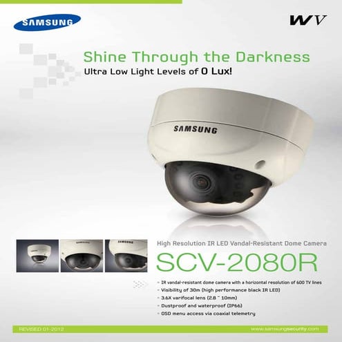 Samsung Techwin SCV-2080R Data Sheet