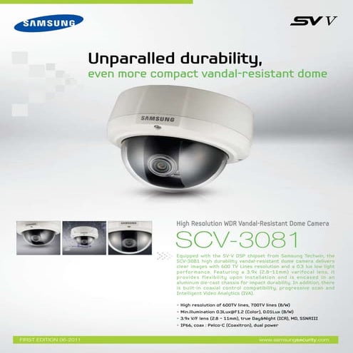 Samsung Techwin SCV-3081 Data Sheet