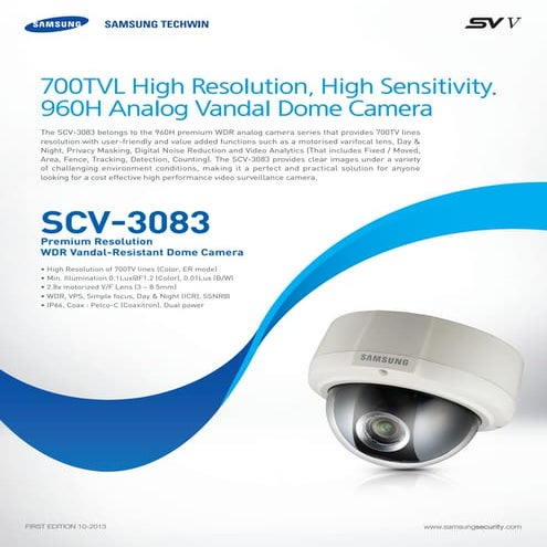 Samsung Techwin SCV-3083 Data Sheet