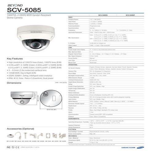 Samsung Techwin SCV-5085 Data Sheet