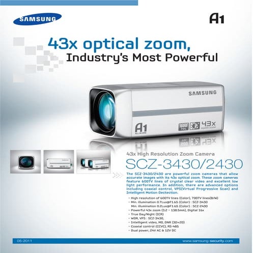 Samsung Techwin SCZ-2430 Data Sheet