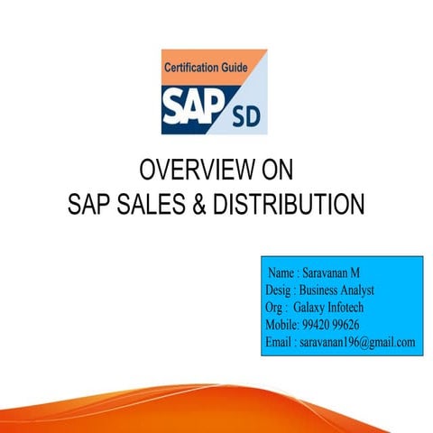 SAP SD demo ppt - Introduction - for freshers