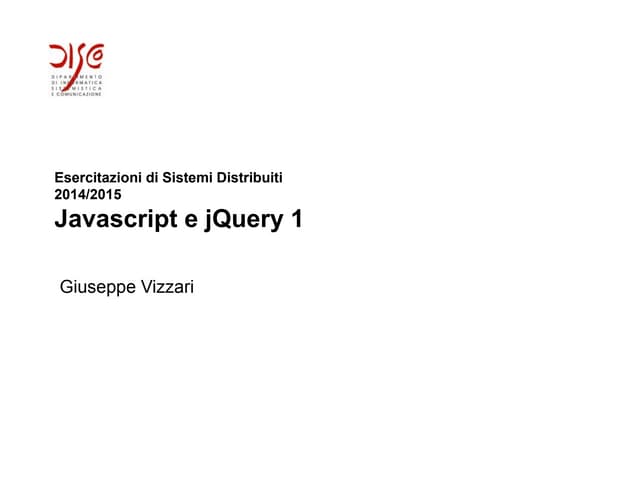 Introduzione a JavaScript e jQuery (1/2)