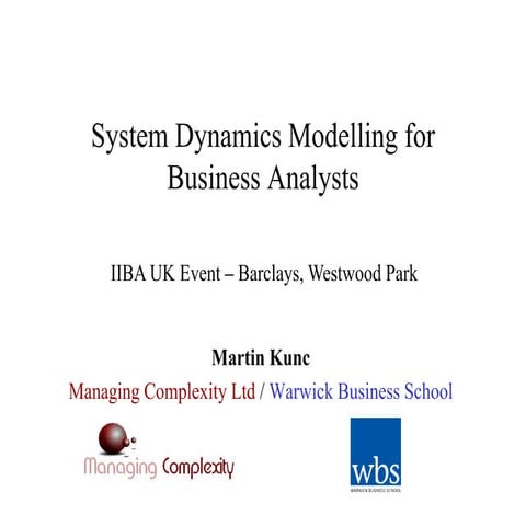 Systems Dynamics Modelling for BAs