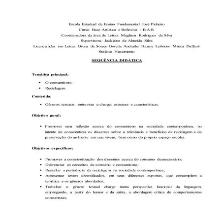 Sequência Consumismo