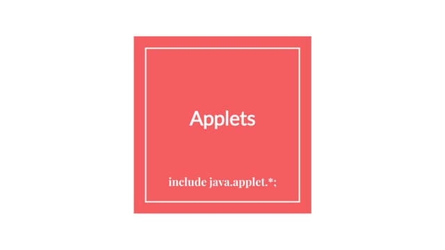 Applets in Java