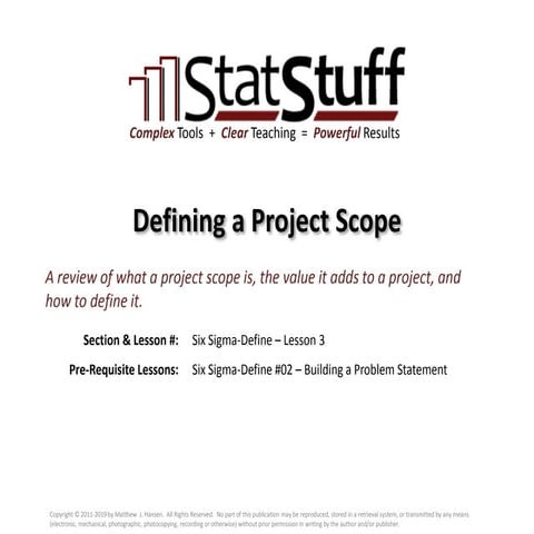 Defining a Project Scope with Matt Hansen at StatStuff