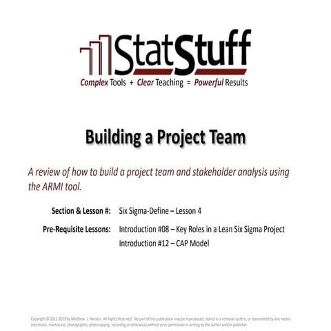 Building a Project Team with Matt Hansen at StatStuff