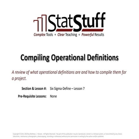 Compiling Operational Definitions with Matt Hansen at StatStuff