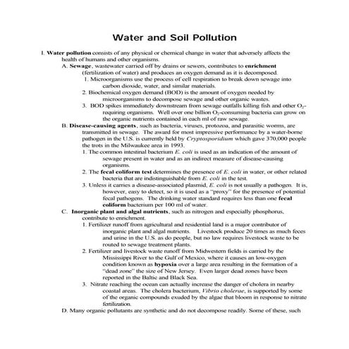Water and soil pollution | PDF