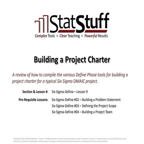 Building a Project Charter with Matt Hansen at StatStuff