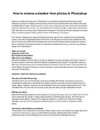 How to remove_a_shadow_from_photos_in_photoshop