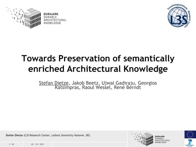 Towards preservation of semantically enriched architectural knowledge