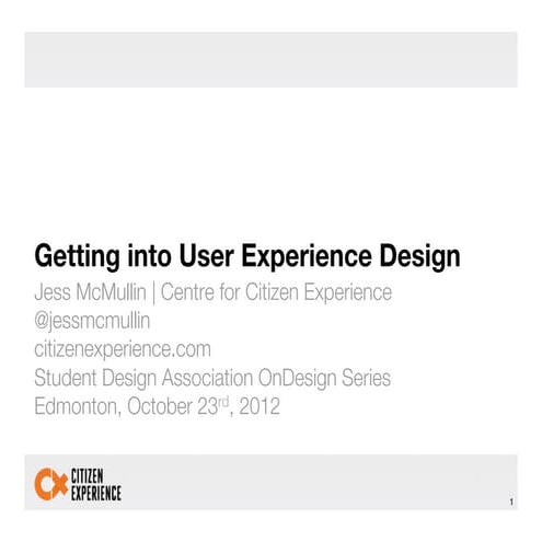 Getting into User Experience Design