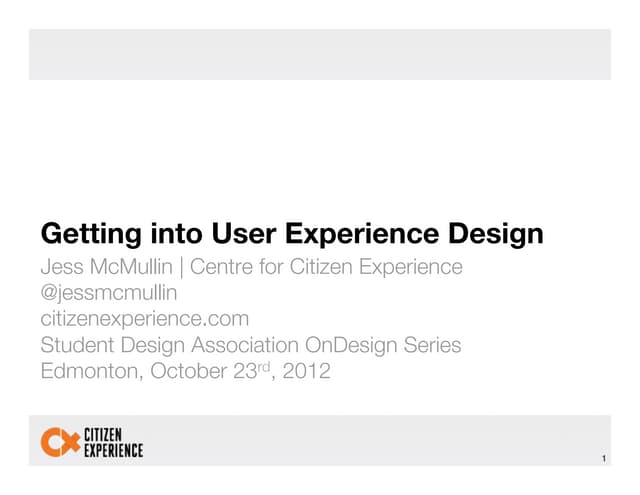 Getting into User Experience Design