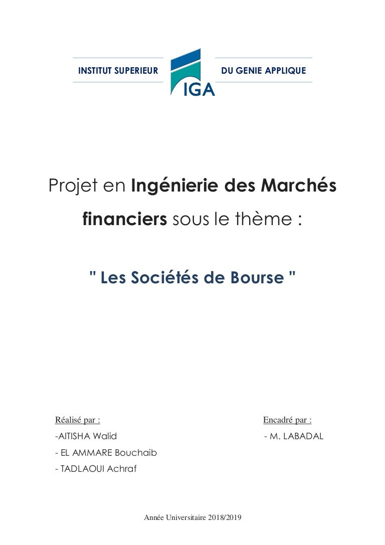 Les Societes De Bourse