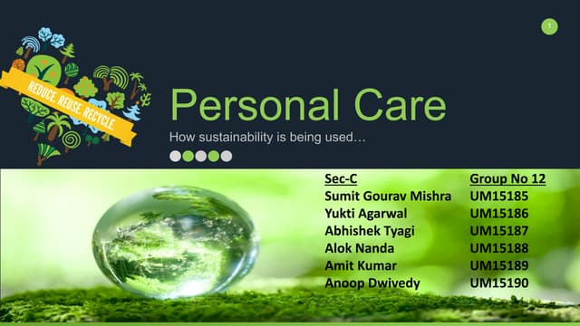Sustainability in Personal Care Segment