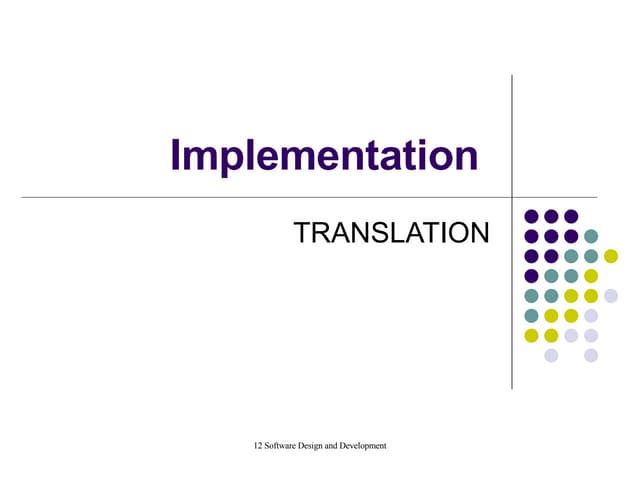 SDD  Translation
