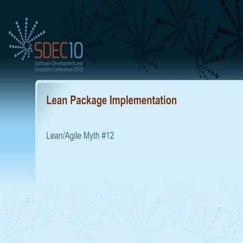 Sdec10 lean package implementation