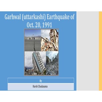 Garhwal (uttarkashi) Earthquake of Oct. 20, 1991