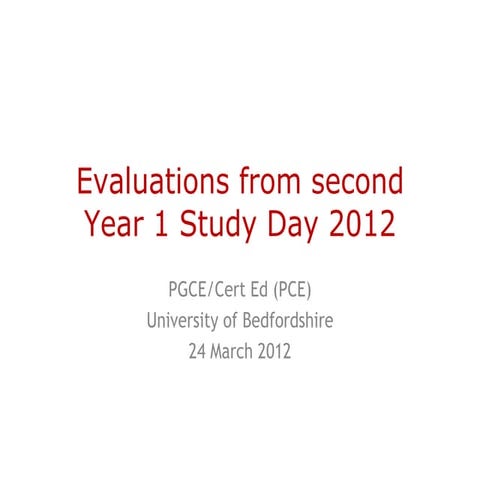 Study Day Evaluation 24 March 2012
