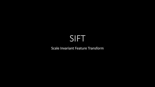 Scale Invariant Feature Transform