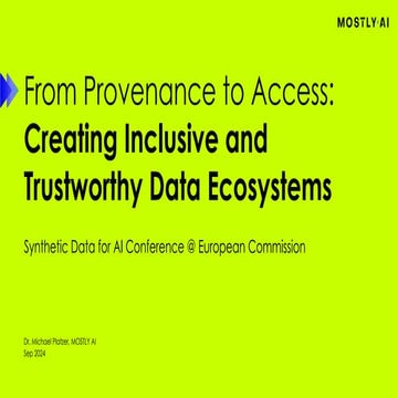 Synthetic Data for AI - Conference @ European Commission