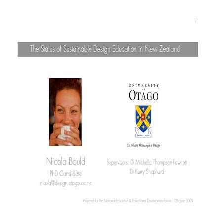 The Status of Sustainable Design in New Zealand Education