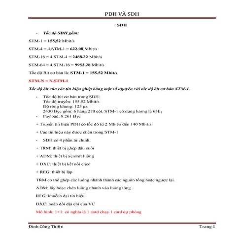 He thong truyen dan PDH va SDH