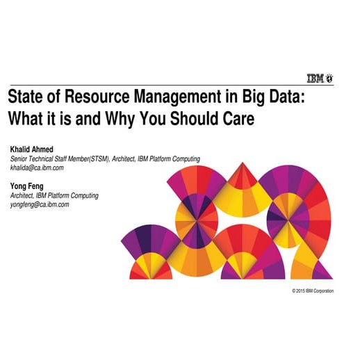 State of Resource Management in Big Data